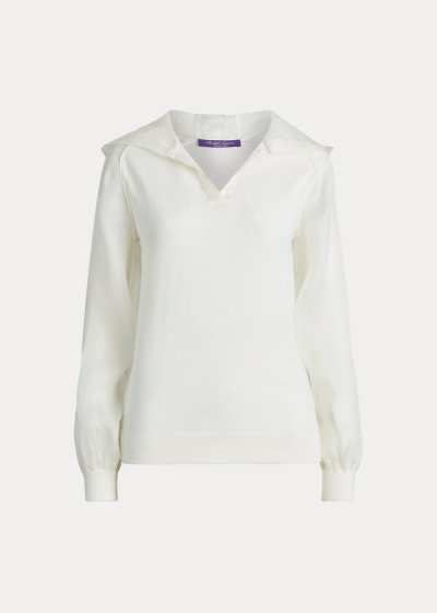 Sudaderas Con Capucha Ralph Lauren Mujer Creme - Silk Organza-Piqué - IBKSU4582